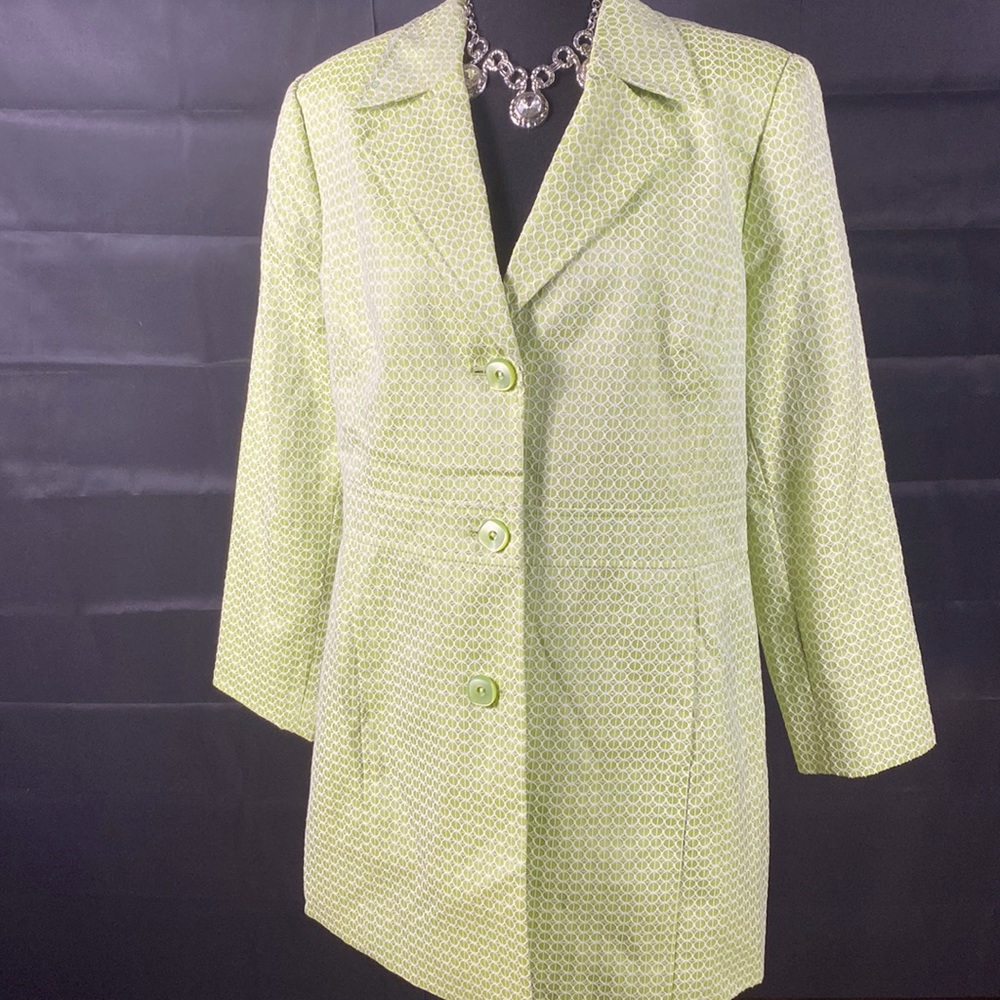 Women lime green three-quarter length Jacket